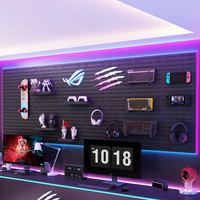 Schwarzes Spielzimmer Peg board: Wand-Display-Rack für Kopfhörer, Maus-Tastatur-Schreibtisch-Dekor
