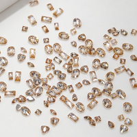 50pcs/Pak Mini Zircon Nail Charms Campuran Champagne Diamond 3d Diy Perlengkapan Kuku Dekorasi Seni Kuku