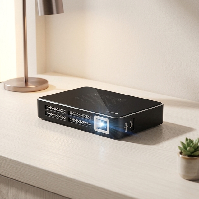 WOWOTO 1080P 1200 Lumens Portable Android Smart Projector with WiFi Touchpad Dual-Band LED Built-in Speakers