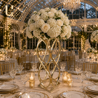 Support floral en métal doré Uvenue, support floral en spirale géométrique, centre de table pour banquet, réception, décoration de fête
