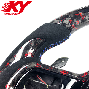 Volante personalizado de fibra de carbono forjada roja con cuero negro y LED RPM para BMW G20 G30 G22 G21 G38 G80 G82 M340i M4 X3 X5 - Product Image 2