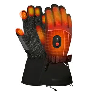 Heated gloves with led display mitts for men women riding snowmobile ski fingertips usb tactical 12v rechargeable heated gloves