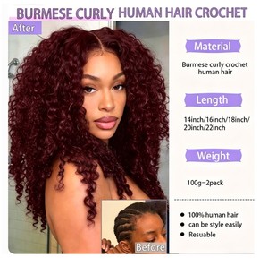 Remy Human Hair Burmese Curly Feathers Crochet Reusable Hair <b>Extension</b> Raw Cuticle Pre-separated Cheap Feathers Crochet Hair - Product Image 6