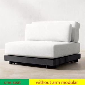 Chaise longue extérieure en <span class=keywords><strong>aluminium</strong></span> chère cadre de plage noir foncé meubles modernes de Style <span class=keywords><strong>gris</strong></span> lit de jour personnalisé - Product Image 3