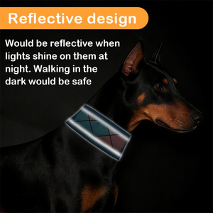 طوق كلب عاكس للضوء بالجملة مصنوع من النايلون مع شريط عالي الوضوح للسلامة الليلية، قابل للتعديل للكلاب الصغيرة والمتوسطة والكبيرة - Product Image 6