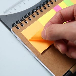 Bloc-notes adhésif personnalisé avec logo, couverture en kraft, mini-format, avec stylo, vente en gros - Product Image 4