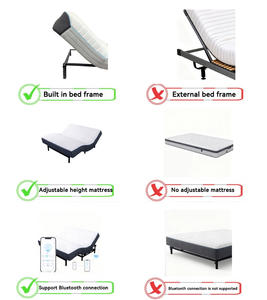 Colchón de Espuma Viscoelástica Inteligente Ajustable de Lujo, Alta Densidad, Transpirable, Hipoalergénico, Doble Control, Capacidad de 300 kg, 26 cm, para Dormitorio - Product Image 2