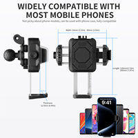 Support de téléphone portable pour moto et vélo, étanche, antichoc, rotatif à 360°, avec fonction antivol