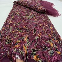 Tissus en dentelle perlée à sequins du Nigeria – Dentelle douce de haute qualité pour robes de mariée nigérianes et tenues de soirée