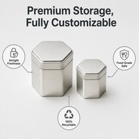 Boîte de rangement hermétique hexagonale en fer blanc de qualité alimentaire Yixinli pour thé, snacks et bonbons – Fournisseur en gros avec logo personnalisé