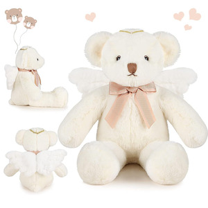 Peluche Ours Ange Peluche Animal Mignon Aile Arc Poupées Petite Amie ODM Famille Garçon Fille Baby Shower Personnalisé Baptême Ours Peluche - Product Image 1