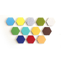Panneau acoustique hexagonal en fibre de polyester, anti-bruit, décoration avec bord biseautés, panneau