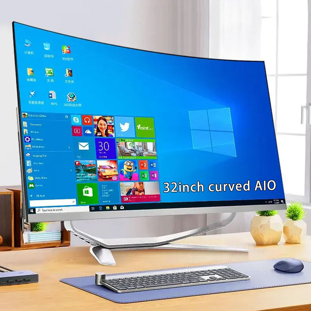 27 Inch All-in-One PC Core I7 16GB RAM 512GB SSD OEM AIO Desktop Computer Monoblock All in One PC With UPS Battery