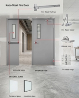 Portes coupe-feu en acier durable conformes aux normes canadiennes de sécurité incendie, adaptées aux immeubles de bureaux, aux écoles et aux appartements.