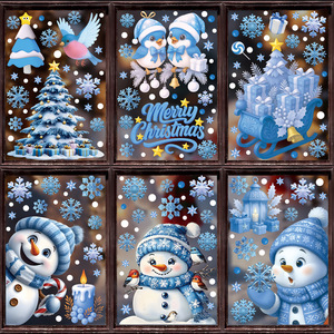 Pegatinas Navideñas para Ventanas del Consulado de Hong Kong, Copos de Nieve 3D, PVC Electrostático, Decoraciones de Dibujos Animados de Estilo Nórdico - Product Image 1