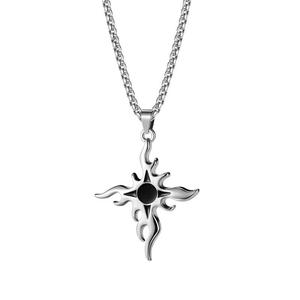 Collier personnel avec pendentif punk en <span class=keywords><strong>acier</strong></span> <span class=keywords><strong>inoxydable</strong></span> hip-hop rétro vague de flamme pour hommes - Product Image 4