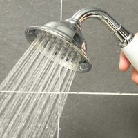 Douchette à main moderne en laiton et céramique, forme téléphone, avec pulvérisateur pluie, économie d'eau, fixation murale, garantie 3 ans