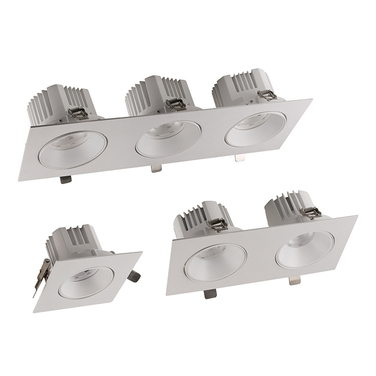 Встроенный тройной источник света 12 Вт * 3 светодиодный антибликовый Точечный светильник решетчатый светильник COB потолочный светильник