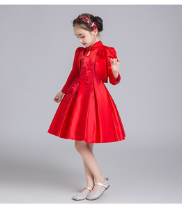 Dei bambini <span class=keywords><strong>di</strong></span> stile Cinese migliorato cheongsam <span class=keywords><strong>di</strong></span> usura della ragazza <span class=keywords><strong>di</strong></span> new anno rosso della maglia abiti da cerimonia red 6-15years 2 pcs <span class=keywords><strong>abbigliamento</strong></span> - Product Image 5