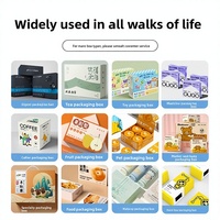 Boîte à mini-gâteaux mignonne, écologique et recyclable avec fenêtre, dimensions personnalisables, logo, en carton ondulé, pelliculage mat, gaufrage, pour aliments