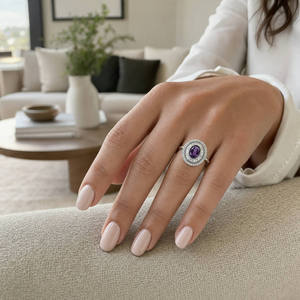 <span class=keywords><strong>Anello</strong></span> in Argento S925 con <span class=keywords><strong>Ametista</strong></span> Naturale Viola di Alta Qualità per <span class=keywords><strong>Donna</strong></span>, Vendita all'Ingrosso - Product Image 4