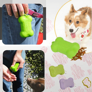 Cuenco para perros de silicona en forma de hueso con ventosas, ideal para cachorros y perros adultos - Product Image 3