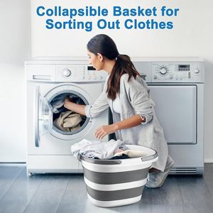 Cubo de fregado plegable con mango para limpieza, cubo de silicona cuadrado de 16L para limpieza de ventanas o lavado de coches - Product Image 3