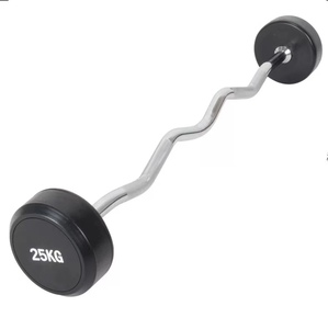 Hot Selling Eco Friendly <strong>Weight</strong> Lifting Equipment Gym Fitness Set Tools Urethane <strong>Round</strong> Head <strong>Barbell</strong> Fixed <strong>Weight</strong> Straight - Product Image 4