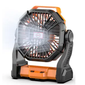 Multifunction 20000mah Battery Operated Outdoor Usb Rechargeable Portable Desk Fan Camping Fan With Led Lamp