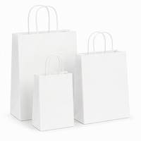 Sac en papier kraft réutilisable, écologique, grand format, pour emballage de restauration rapide, avec poignée torsadée et logo personnalisé