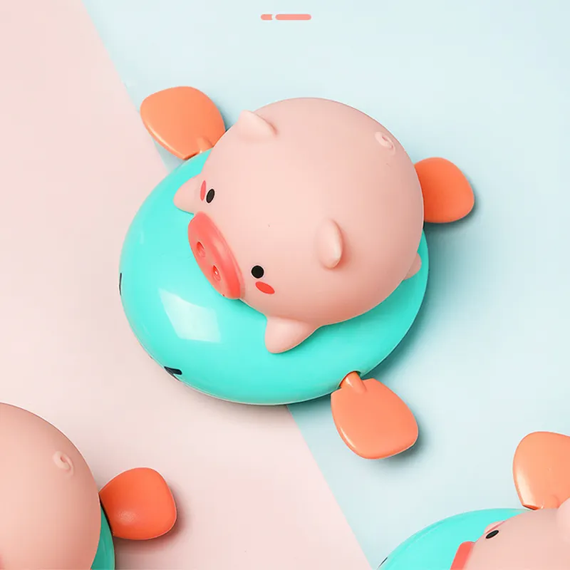 Baby Floating Animals Cute Pig Wind Up Funny Bathing Toys Baby Bathroom Toys for Kids Swimming Pig