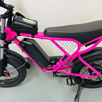 Bicicleta Eléctrica Rosa para Montaña, 48v 20ah, Frenos de Disco, Fatbike, Bicicleta Eléctrica Rápida, Bicicleta Eléctrica Urbana Híbrida para Mujeres y Niñas