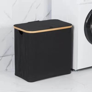 Single Laundry Hamper with Removable Liner Bags Collapsible Cloth Laundry Box with Built-in Handles