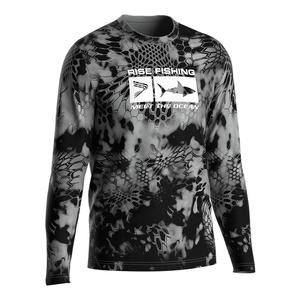 Chemises de pêche bleues pour hommes en polyester UPF 50, design professionnel - Product Image 3