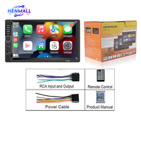 HENMALL Écran tactile HD 7 pouces Carplay Android Auto TF BT USB FM Mains libres Caméra de recul Mirror Link Lecteur radio de voiture 2DIN