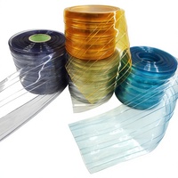 Rideau à lanières en PVC pour porte, transparent, coloré, flexible, résistant au froid (2-6 mm) pour usine et entrepôt