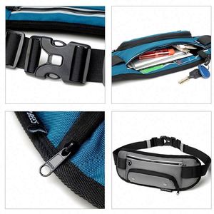 Sac banane de voyage imperméable pour camping et randonnée, sac de taille sport classique avec porte-bouteille en polyester Oxford à fermeture éclair - Product Image 5