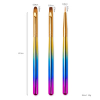 Approvisionnement d'usine 3 pièces/ensemble le plus récent Kit de brosse d'art d'ongle poignée colorée Nylon cheveux peinture ligne stylo fleur crochet stylo pour Gel manucure