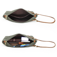 Tas Clutch Kanvas Tebal dengan Ritsleting, Multifungsi, Organizer Perlengkapan Perjalanan untuk Pria