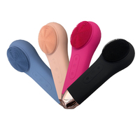 Brosse nettoyante faciale en silicone souple 2-en-1 et appareil exfoliant ultrasonique pour un nettoyage en profondeur des pores et une meilleure absorption des sérums