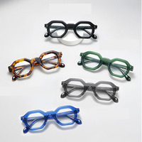 Monture de lunettes carrée rétro épaisse de haute qualité, transparente, personnalisable, pour verres correcteurs, en acétate vert