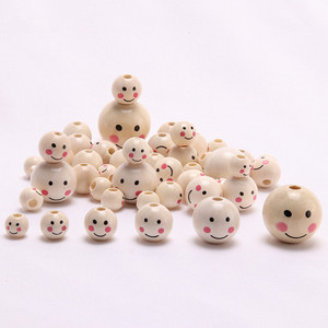 Schima Superba Round Wooden Beads with <strong>Smile</strong> Face Wooden Bead Strand <strong>Wood</strong> Smiling Faces Beads for DIY Crafts Jewelry Making - Product Image 5