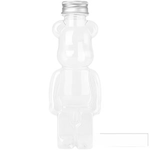 Atraente Urso Forma Moda Design PET <span class=keywords><strong>Plastic</strong></span> Suco Garrafa De Água 300ML 400ML 500ML Bebidas Leite Chá Garrafa com Cap - Product Image 5