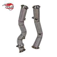 Tubo recto de acero inoxidable de 2,5 "con bajante de escape de protección térmica para Mercedes BENZ W205 C43 C450 M276 AMG, conducción a la derecha