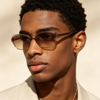 Gafas de Sol Retro Ovaladas Personalizadas de PC+CP, Unisex, Lentes UV400, Gafas de Moda Vintage Color Té para Hombres y Mujeres, para Conducir al Aire Libre, Venta al Por Mayor