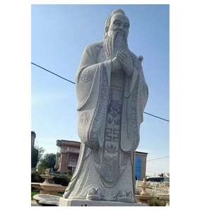 Estatua de Confucio de Tamaño Real Hecha a Mano en Granito Natural, Escultura de Confucio de la Antigua China - Product Image 1