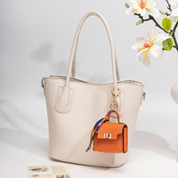 Mini Portefeuille Luxe Léger en PU, Breloque de Sac Dessin Animé Enfantin, Pochette Style Birkin, Porte-clés de Voiture Créatif et Mignon, Porte-rouge à lèvres, Écouteurs