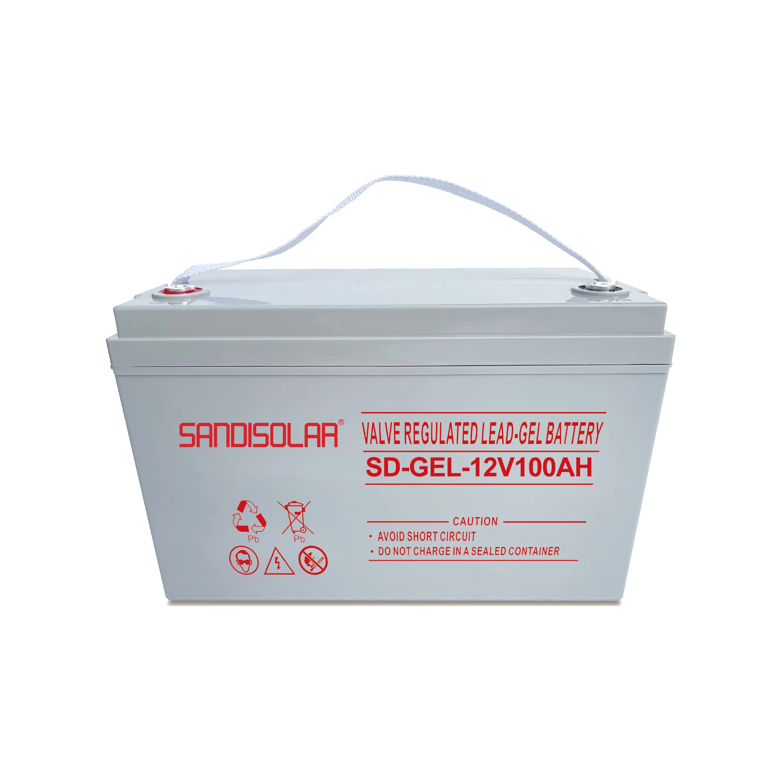 Sandisolar baterai asam timbal daya, baterai aman dan stabil GEL segel 12V100AH 150AH 200AH
