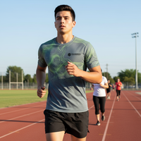 T-shirt Sportiva Americana Personalizzata con Stampa a Trasferimento Termico, Traspirante e ad Asciugatura Rapida in Maglia a Rete