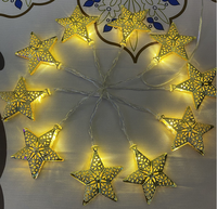 Islamische Metall-Sternenlichterkette für Weihnachten, Neujahr, Ramadan, Hadsch und Eid al-Adha Wanddekoration